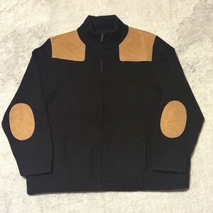 Lauren Ralph Lauren Sweater Elbow‎ Shoulder Patch Equestrian Hunt Military 2X